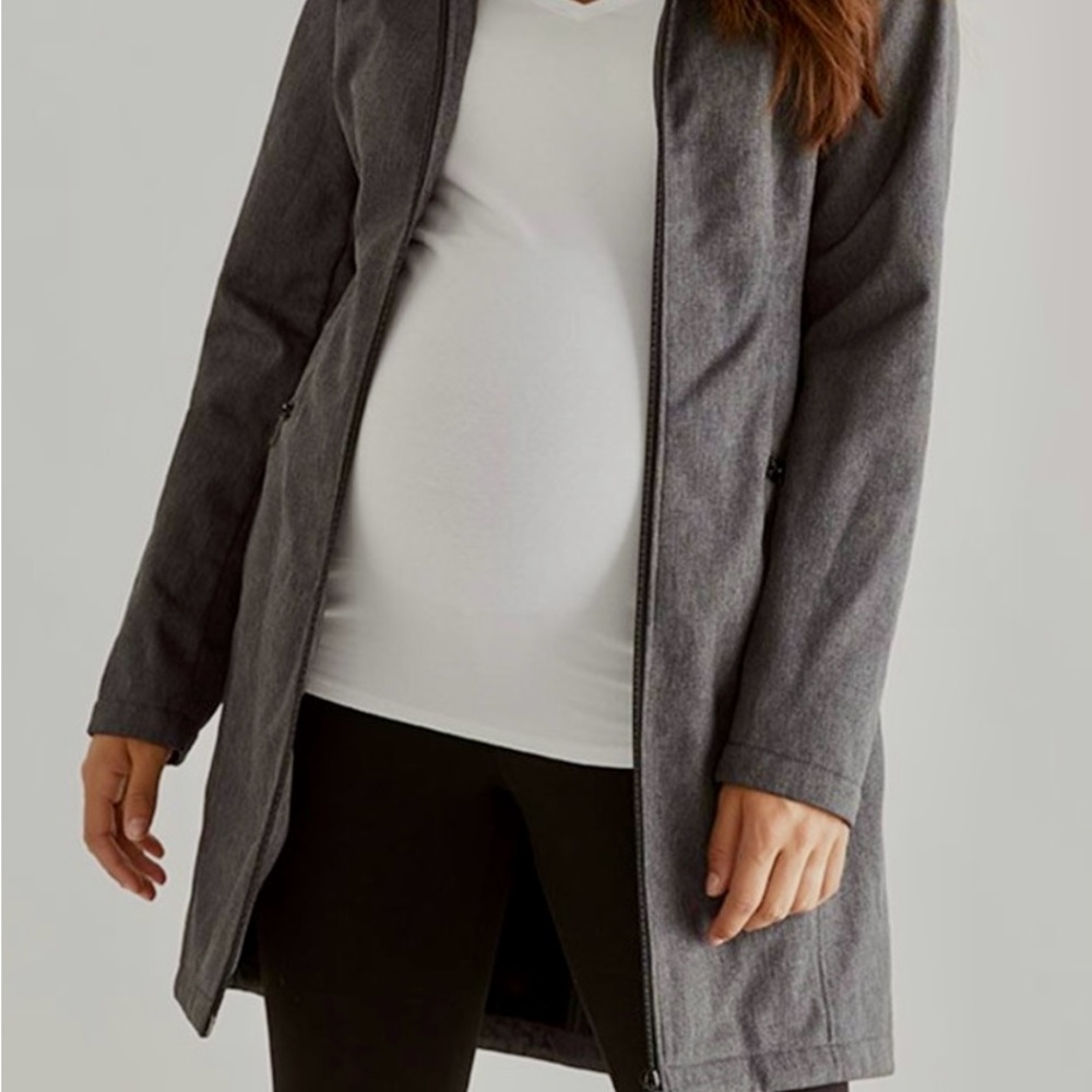 Gray Softshell Maternity Coat